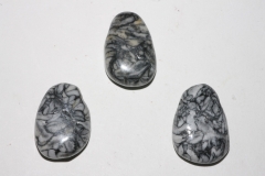 Set of 5 Pinolith tumbled stone drilled