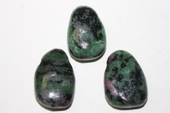 Set of 5 ruby-zoisite tumbled stones drilled