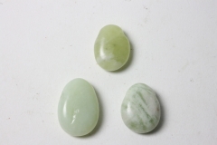 Set of 5 Chinese jade tumbled stone 2.5mm drilled