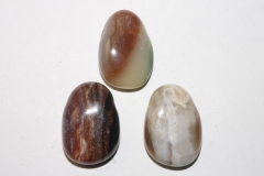 5erSet Sardonyx Trommelstein gebohrt