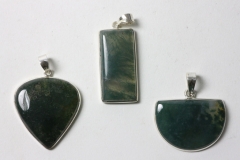 Moss agate pendant 925 silver 8-12 g.