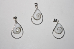 Pendant Operculum drops 925 silver