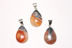 Carnelian “drop” pendant set in 925 silver