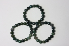 Moss Agate Ball Bracelet 10 mm