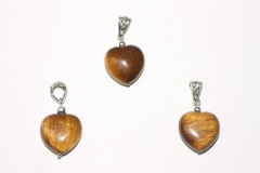 Pendant tiger eye heart 925 silver