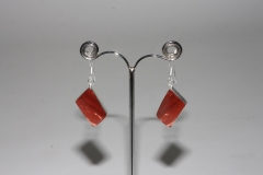 red jasper earrings freeform Sterling-silver