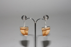 Picture jasper earrings freeform Sterling-silver