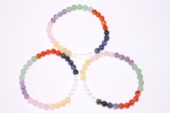 Multicolor Chakra Ball Bracelet 6 mm