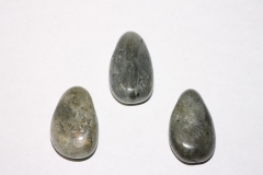 Set of 5 drilled labradorite tumbled stones