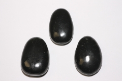 Set of 5 shungite tumbled stones drilled