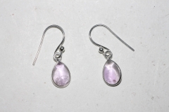 Amethyst Earrings Cab. Drop Sterling-silver