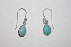 Amazonite Earrings Cab. Drop Sterling-silver