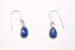 Lapis Earrings Cab. Drop Sterling-silver