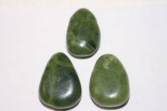 Set of 5 drilled Canada jade tumbled stone