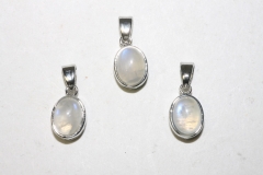 3pcs. Regenb. Moonstone pendant oval approx. 6x8mm