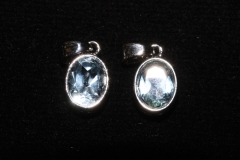 3pcs. Natural blue topaz pendant oval