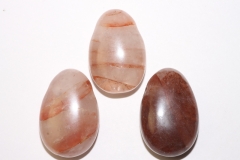 Set of 5 hematoid quartz red drilled tumbled stone