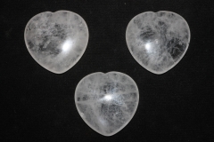 Set of 3 heart thumb stones rock crystal 40X40mm