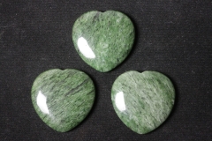 Set of 3 heart thumb stones China jade 40X40mm