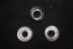 Set of 3 silver obsidian 30mm donuts