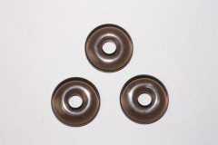 Set of 3 smoke obsidian 30mm donuts