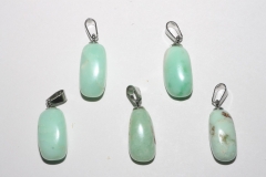 Set of 5 Chrysopal tumbled stones with eyelet