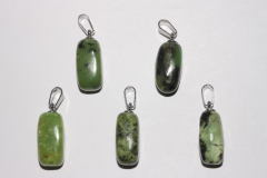 Set of 5 Variscite tumbled stone with eyelet