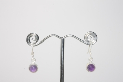 Amethyst earrings Cab. small Sterling-silver