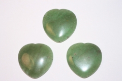 Set of 3 heart thumb stones aventurine 40X40mm