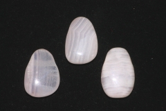 Set of 5 Calcite pink tumbled stone drilled