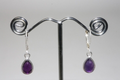 Amethyst earrings drop Sterling-silver