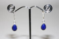 Lapis earrings drop Sterling-silver