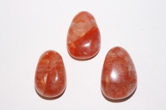 Set of 5 drilled strawberry quartz A tumbled stone