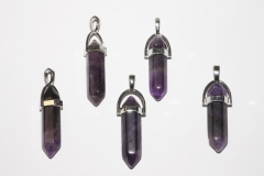 5erSet Amethyst Anhänger Doppelender