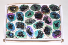 Achatgeoden farbbehandelt Rainbow