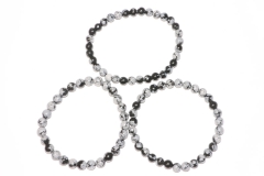 Snowflake Obsidian Ball Bracelet 6 mm