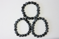 Snowflake Obsidian Ball Bracelet 10 mm