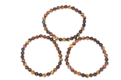 Tiger Eye 3 Color Ball Bracelet 6 mm