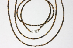Tigers eye necklace faceted, approx. 2 mm/45 cm