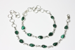 Malachit Armband Cab. 925erSilber
