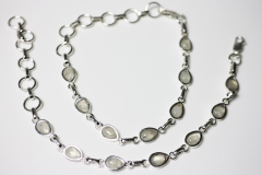 Regenbogen Mondstein Armband Cab. 925erSilber