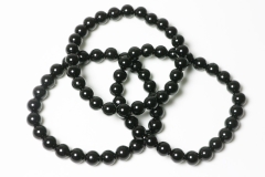 5erSet Schörl Kugelarmband ca.8mm/20,5cm