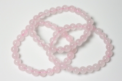 5erSet Rosenquarz Kugelarmband ca.8mm/20,5cm