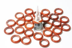 10erSet roter Jaspis Ringe ca.5-5,5mm