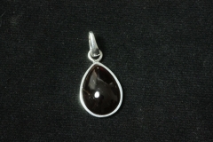 Garnet teardrop pendant, approx. 15x25mm, 925 sterling silver