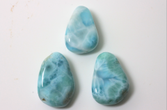 5erSet Larimar Trommelstein gebohrt