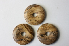 Set of 3 landscape jasper 40mm donuts