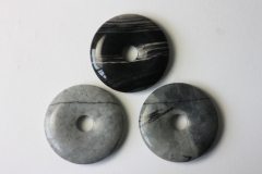 Set of 3 Picasso jasper 40mm donuts