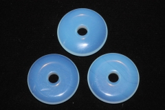 Set of 3 opal glass synth. 40mm donuts