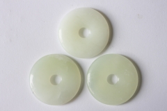 Set of 3 China jade 40mm donuts